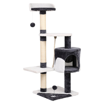 i.Pet Cat Tree 112cm Trees Scratching Post Scratcher Tower Condo House Furniture Wood i.Pet